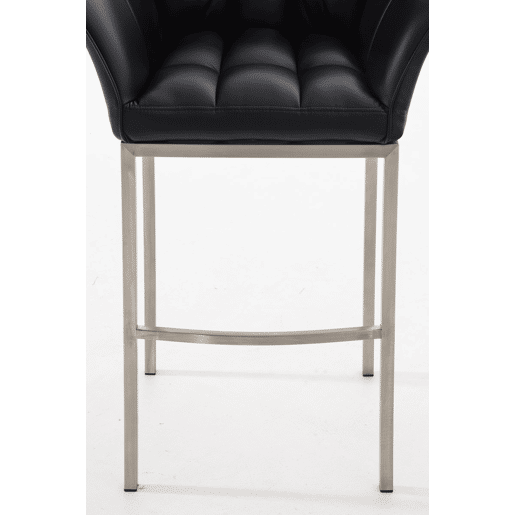 Taburete de bar Damaso cuero sintético con base de cuatro patas Simil cuero Negro 48X64X110 cm