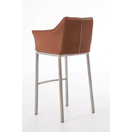 Taburete de bar Damaso cuero sintético con base de cuatro patas Simil cuero Marrón claro 48X64X110 cm