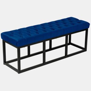Banco Polson Terciopelo Negro Azul 37X120X42 cm