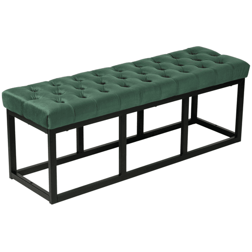 Banco Polson Terciopelo Negro Verde 37X120X42 cm