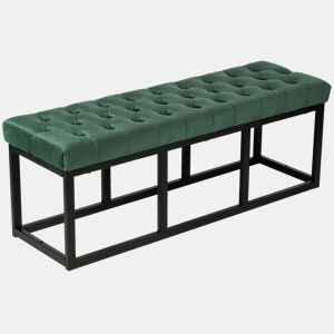 Banco Polson Terciopelo Negro Verde 37X120X42 cm