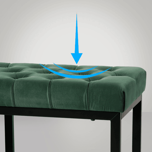 Banco Polson Terciopelo Negro Verde 37X120X42 cm
