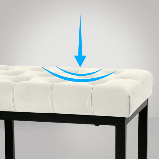 Banco Polson Terciopelo Negro Crema 37X150X42 cm