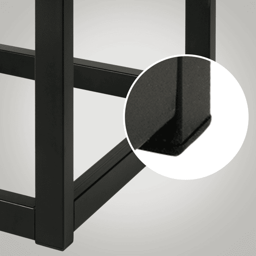 Banco Polson Terciopelo Negro Negro 37X120X42 cm