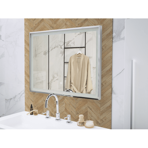 Espelho LED para casa de banho ARGENS 80 cm 60 cm Prateado