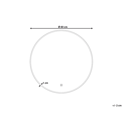 Espelho LED para casa de banho CALLAC 60 cm 60 cm Prateado