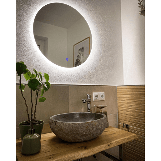 Espelho LED para casa de banho CALLAC 60 cm 60 cm Prateado