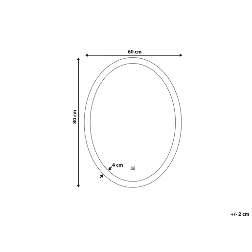Espelho LED para casa de banho VIRIAT 60 cm 80 cm Prateado