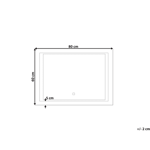 Espelho LED para casa de banho EYRE 80 cm 60 cm Prateado