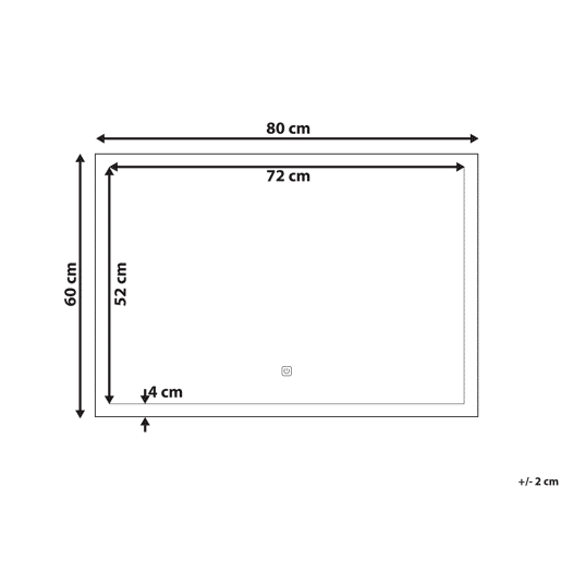 Espelho LED para casa de banho ADOUR 80 cm 60 cm Prateado