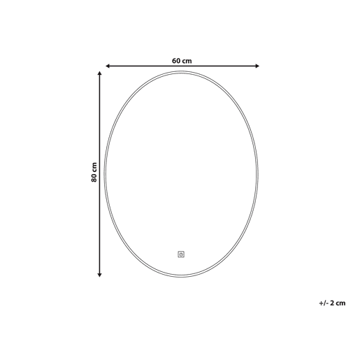 Espelho LED para casa de banho MAZILLE 60 cm 80 cm Prateado