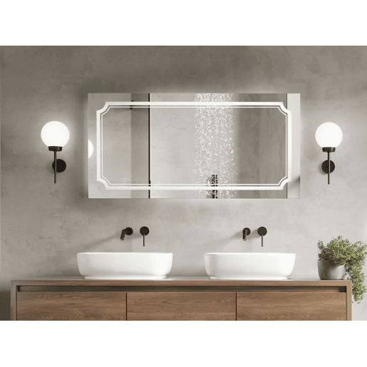 Espelho LED para casa de banho ARROMACHNES 120 cm 60 cm Prateado