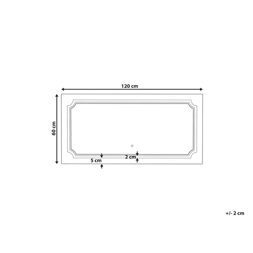 Espelho LED para casa de banho ARROMACHNES 120 cm 60 cm Prateado