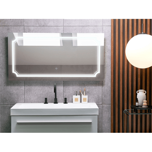 Espelho LED para casa de banho ARROMACHNES 120 cm 60 cm Prateado