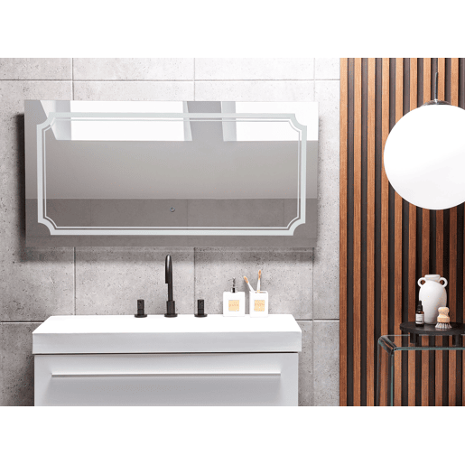 Espelho LED para casa de banho ARROMACHNES 120 cm 60 cm Prateado