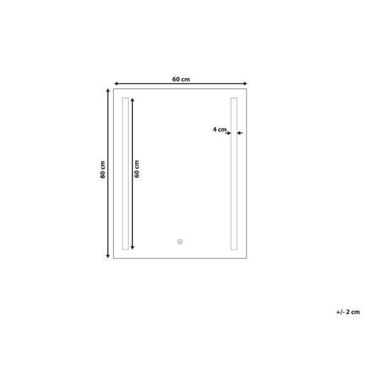 Espelho LED para casa de banho MARTINET 60 cm 80 cm Prateado