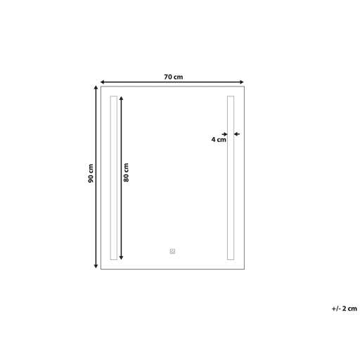 Espelho LED para casa de banho MARTINET 70 cm 90 cm Prateado