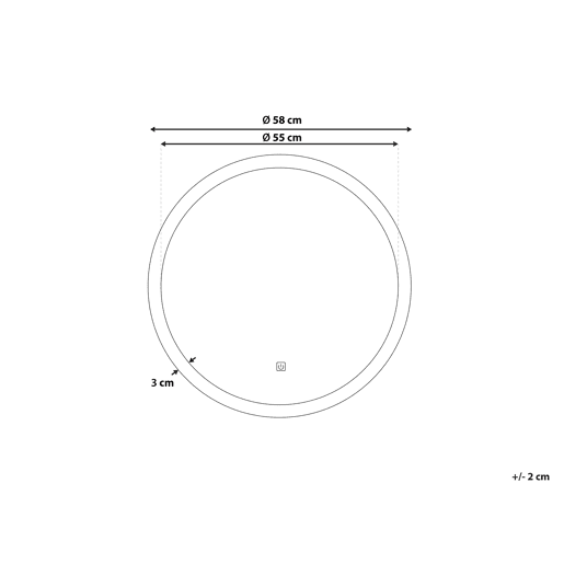 Espelho LED para casa de banho YSER 58 cm 58 cm Prateado