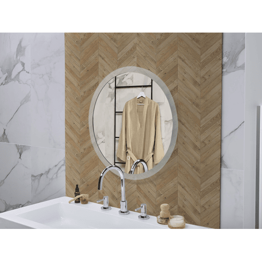 Espelho LED para casa de banho YSER 58 cm 58 cm Prateado
