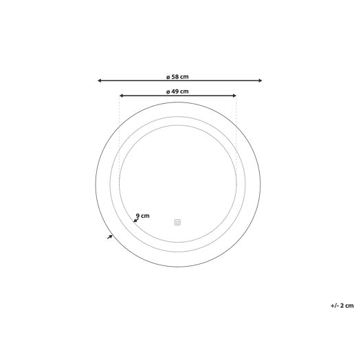 Espelho LED para casa de banho SELUNE 58 cm 58 cm Prateado