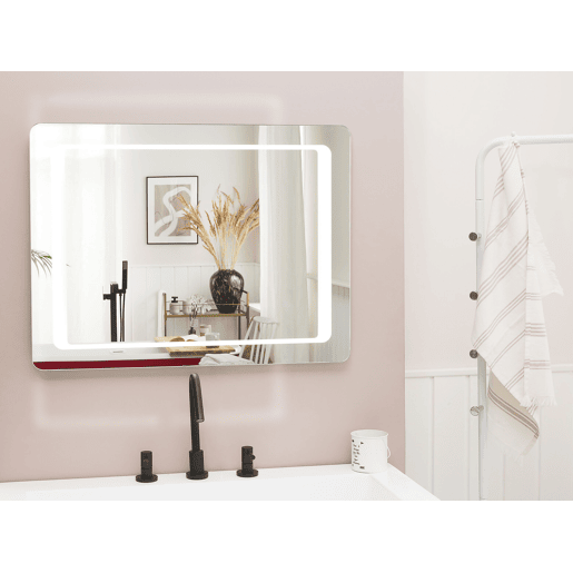 Espelho LED para casa de banho WASSY 80 cm 60 cm Prateado