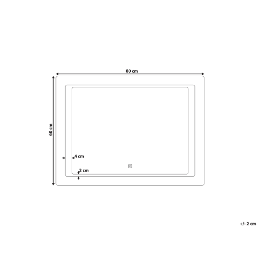 Espelho LED para casa de banho WASSY 80 cm 60 cm Prateado