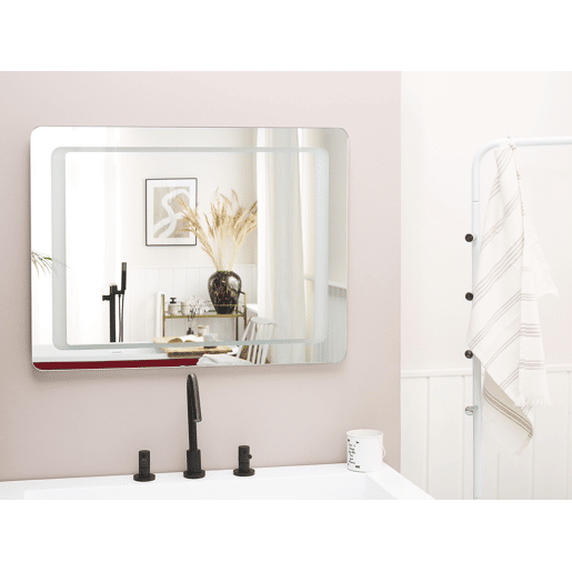 Espelho LED para casa de banho WASSY 80 cm 60 cm Prateado