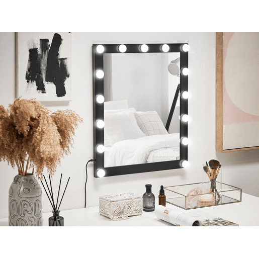 Espelho LED para casa de banho ODENAS 50 cm 60 cm Preto