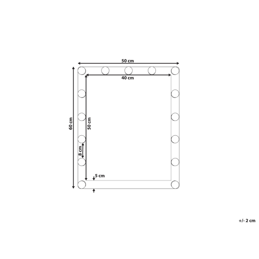 Espelho LED para casa de banho ODENAS 50 cm 60 cm Preto