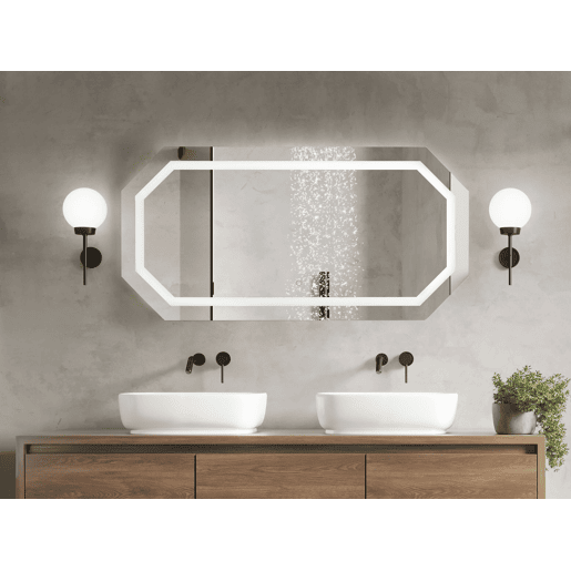 Espelho LED para casa de banho LOCMARIAQUER 120 cm 60 cm Prateado