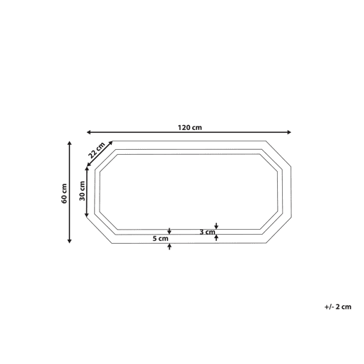 Espelho LED para casa de banho LOCMARIAQUER 120 cm 60 cm Prateado
