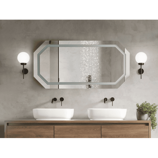 Espelho LED para casa de banho LOCMARIAQUER 120 cm 60 cm Prateado