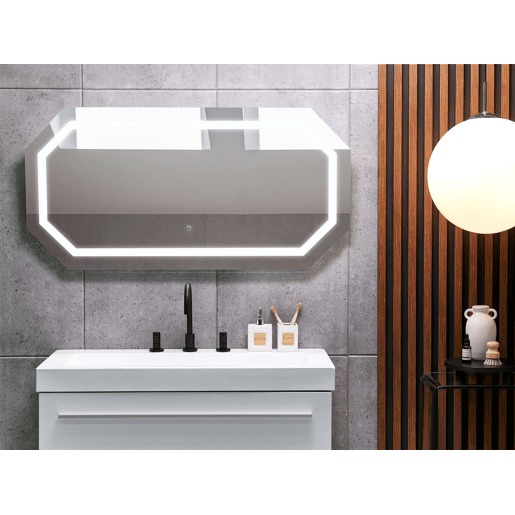 Espelho LED para casa de banho LOCMARIAQUER 120 cm 60 cm Prateado