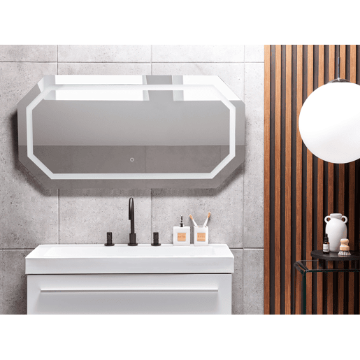 Espelho LED para casa de banho LOCMARIAQUER 120 cm 60 cm Prateado