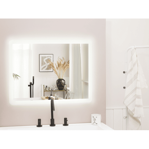 Espelho LED para casa de banho CORROY 80 cm 60 cm Prateado