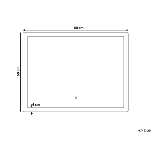 Espelho LED para casa de banho CORROY 80 cm 60 cm Prateado