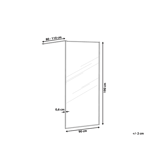 Painel de duche WASPAM II 90 x 190 cm Preto