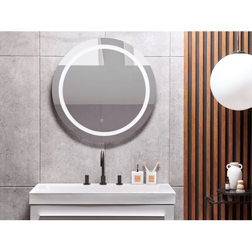 Espelho LED para casa de banho COURSEULLES 79 cm 79 cm Prateado