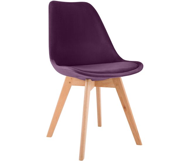 Silla de comedor linares elegante y cómoda para tu hogar terciopelo lila 50x49x83 cm