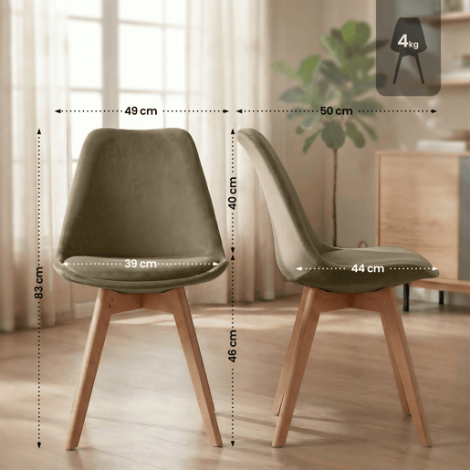 Silla de comedor Linares elegante y cómoda para tu hogar Terciopelo Marrón oscuro 50X49X83 cm Silla de comedor Linares elegante y cómoda para tu hogar Terciopelo Marrón oscuro 50X49X83 cm
