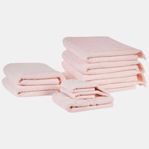 Jogo de 9 toalhas ATIU Felpa de algodão Rosa pastel