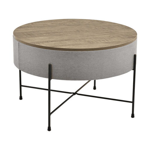 Mesinha Tauranga com aglomerado removíveltampo metálico 40 x 60 cm - Cinzento e Preto en.casa