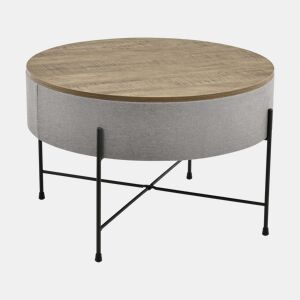 Mesinha Tauranga com aglomerado removíveltampo metálico 40 x 60 cm - Cinzento e Preto en.casa