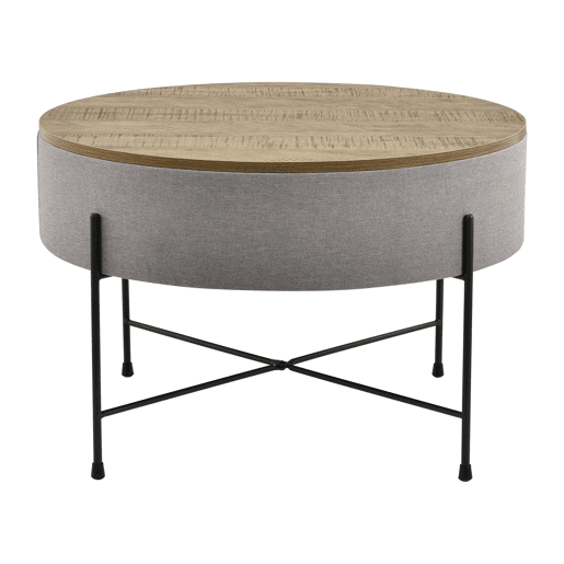Mesinha Tauranga com aglomerado removíveltampo metálico 40 x 60 cm - Cinzento e Preto en.casa