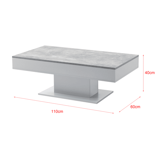 Mesinha Lünen aglomerado 40 x 110 x 60 cm - Betão e efeito cinzento en.casa