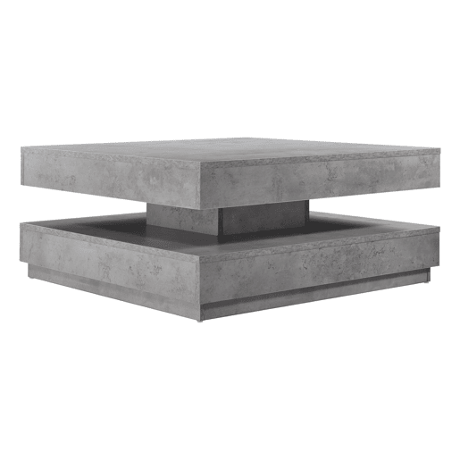 Mesa de centro Florenz tampo giratório 76x76x38 cm Aspeto betão en.casa