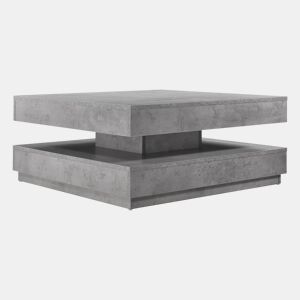 Mesa de centro Florenz tampo giratório 76x76x38 cm Aspeto betão en.casa