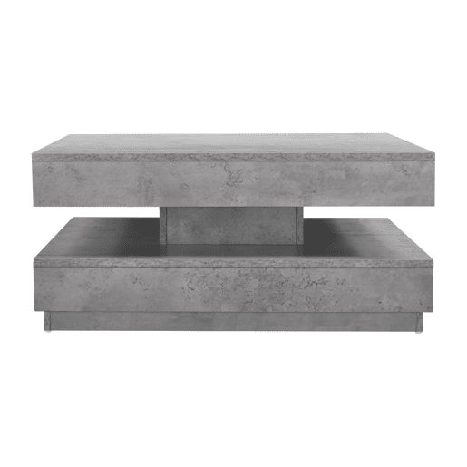Mesa de centro Florenz tampo giratório 76x76x38 cm Aspeto betão en.casa