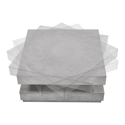 Mesa de centro Florenz tampo giratório 76x76x38 cm Aspeto betão en.casa