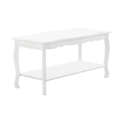 Mesinha Pearl Vintage com MDF lacado e prateleira de pinho 88 x 40 x 42 cm - Branco en.casa